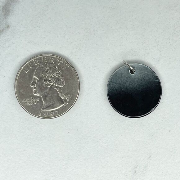 Black and Gray Ombre Shell Upcycled Pendant - Picture 1 of 5